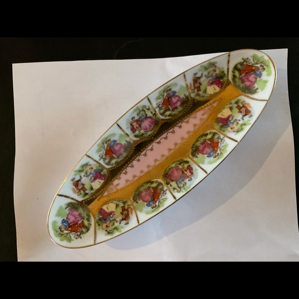 Vintage Royal Vienna “Courting dish tray 1102 Porcelain Relish Dish trinket 10”